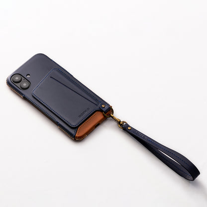 【iPhone 16 Plus】 磁吸站立卡袋真皮手機殼(751MG)