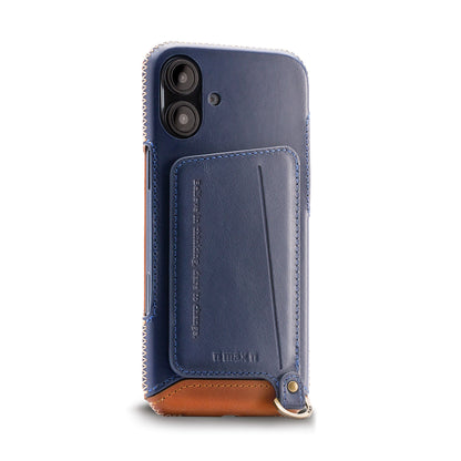 【iPhone 16 Plus】 磁吸站立卡袋真皮手機殼(751MG)